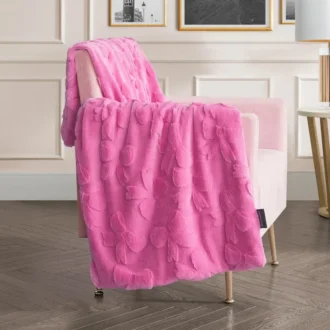 3D Faux Fur Throw Blanket