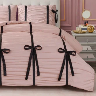 Amelie Bows Ruched Comforter Set