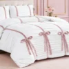 Amelie Bows Ruched Comforter Set Amelie Bows Ruched Comforter Set