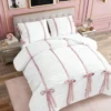 Amelie Bows Ruched Comforter Set Amelie Bows Ruched Comforter Set