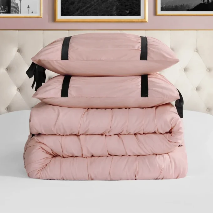 Amelie Bows Ruched Comforter Set Amelie Bows Ruched Comforter Set