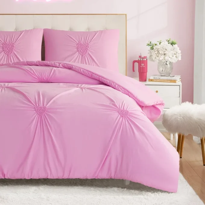 Amora Gathered Heart Comforter Set Amora Gathered Heart Comforter Set