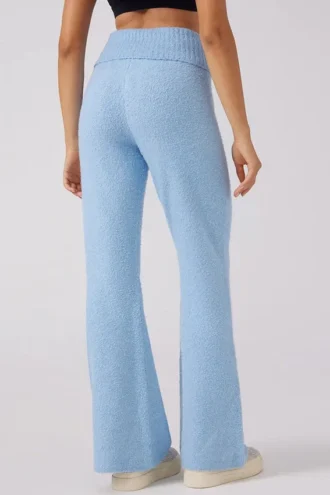 Angel Couture Knit Fold over Wide Leg Pants