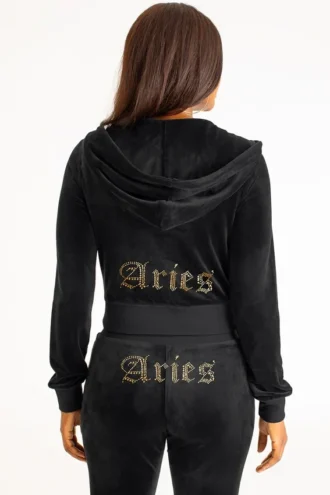Aries Customizable Big Bling Velour Hoodie