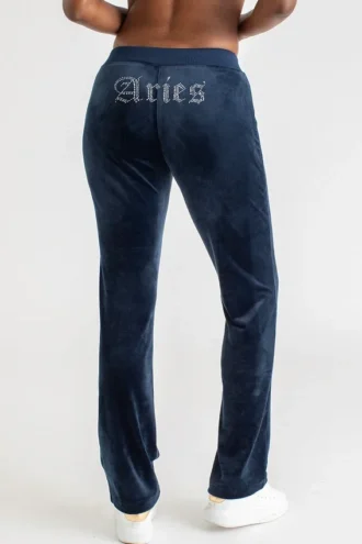 Aries Customizable Big Bling Velour Track Pants
