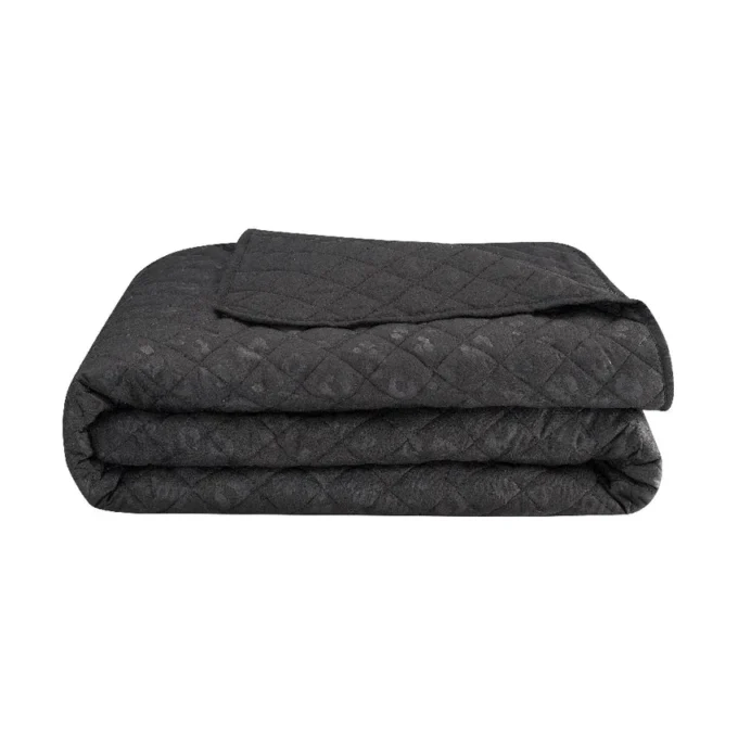 Black Leopard Embossed Quilt Set Black Leopard Embossed Quilt Set