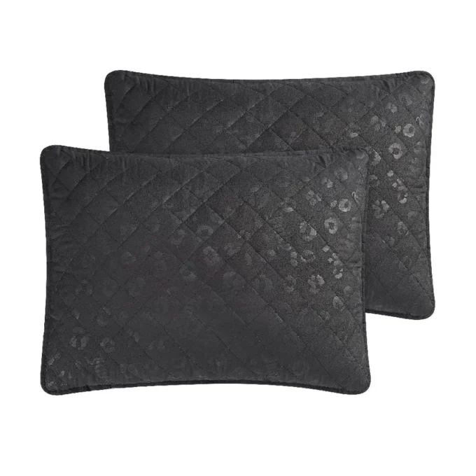 Black Leopard Embossed Quilt Set Black Leopard Embossed Quilt Set