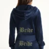 Bride Customizable Big Bling Velour Hoodie Bride Customizable Big Bling Velour Hoodie