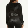 Bride Customizable Big Bling Velour Hoodie Bride Customizable Big Bling Velour Hoodie