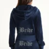 Bride Customizable Big Bling Velour Hoodie Bride Customizable Big Bling Velour Hoodie