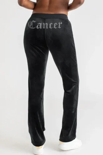 Cancer Customizable Big Bling Velour Track Pants Cancer Customizable Big Bling Velour Track Pants