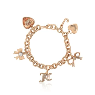 Charm Bracelet with Bow and Pave Details Charm Bracelet with Bow and Pave Details