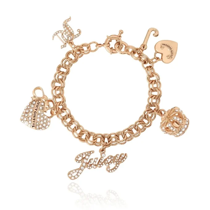 Charm Bracelet with Pave Accents Charm Bracelet with Pave Accents