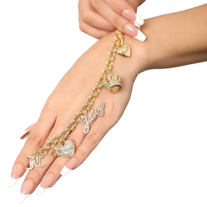 Charm Bracelet with Pave Accents Charm Bracelet with Pave Accents