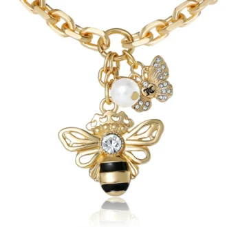 Charm Cluster Bee Necklace Charm Cluster Bee Necklace
