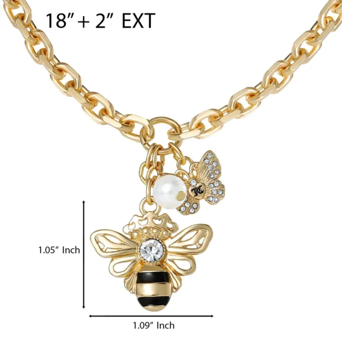 Charm Cluster Bee Necklace Charm Cluster Bee Necklace