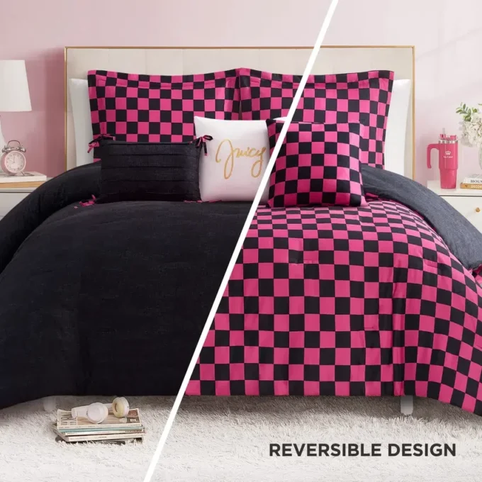 Checkerboard Reversible Comforter Set Checkerboard Reversible Comforter Set