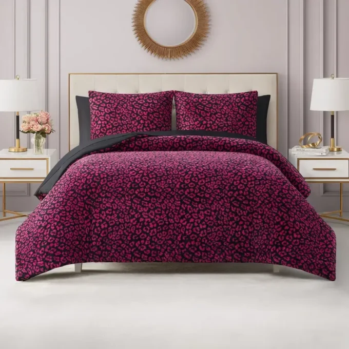 Cheetah Feathered Comforter Set Cheetah Feathered Comforter Set