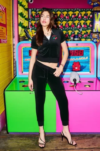 Cherry Bling Velour Jogger Cherry Bling Velour Jogger