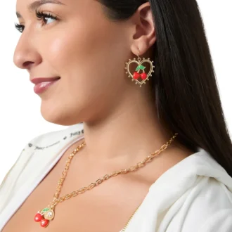 Cherry Heart Drop Earrings Cherry Heart Drop Earrings