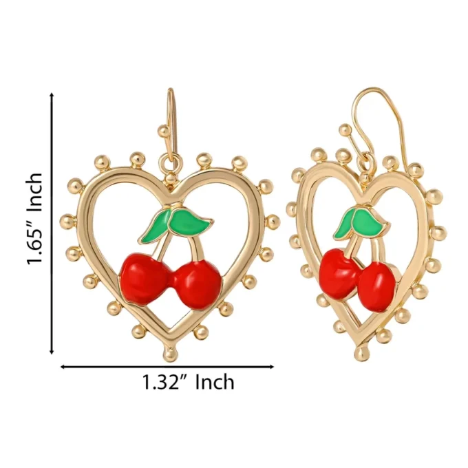 Cherry Heart Drop Earrings Cherry Heart Drop Earrings