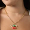 Cherry & Watermelon Charm Necklace Cherry & Watermelon Charm Necklace