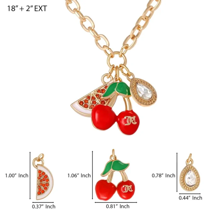 Cherry & Watermelon Charm Necklace Cherry & Watermelon Charm Necklace