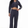 Cropped Fleece Hoodie with Side Bling Cropped Fleece Hoodie with Side Bling