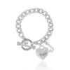 Crystal Heart Charm Toggle Bracelet Crystal Heart Charm Toggle Bracelet