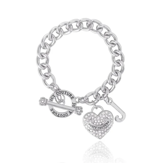 Crystal Heart Charm Toggle Bracelet Crystal Heart Charm Toggle Bracelet