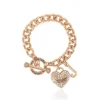Crystal Heart Charm Toggle Bracelet Crystal Heart Charm Toggle Bracelet