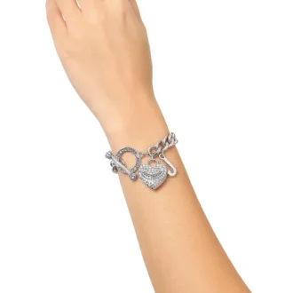 Crystal Heart Charm Toggle Bracelet Crystal Heart Charm Toggle Bracelet