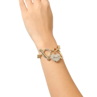 Crystal Heart Charm Toggle Bracelet Crystal Heart Charm Toggle Bracelet