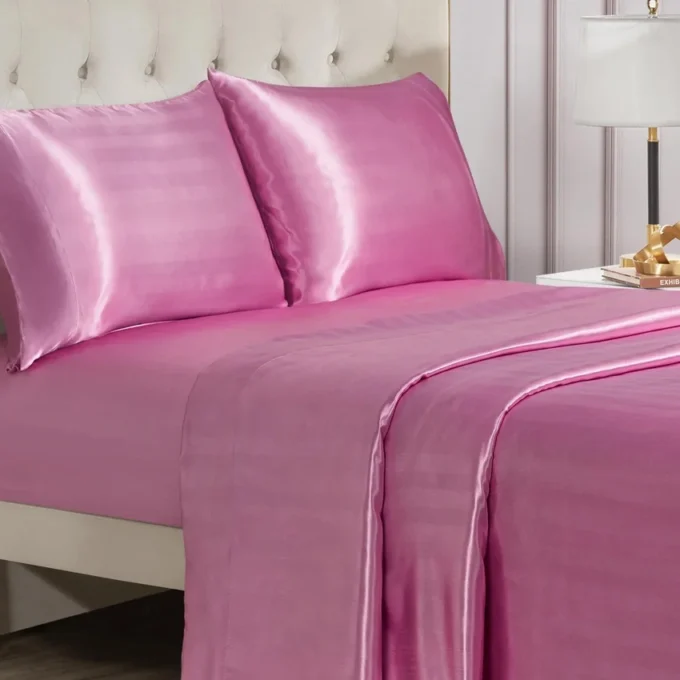 Damask Stripe Satin Sheet Set Damask Stripe Satin Sheet Set