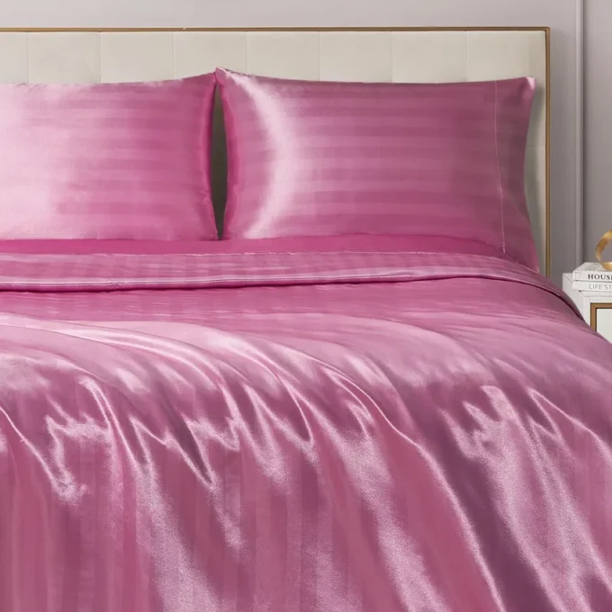 Damask Stripe Satin Sheet Set Damask Stripe Satin Sheet Set