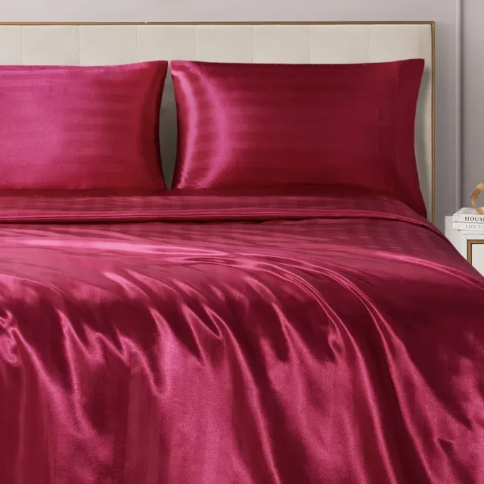 Damask Stripe Satin Sheet Set Damask Stripe Satin Sheet Set