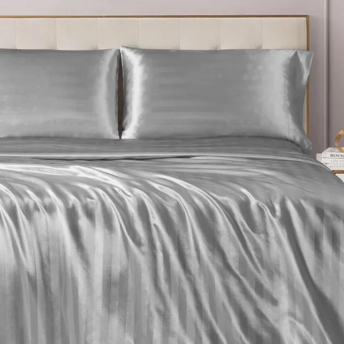 Damask Stripe Satin Sheet Set Damask Stripe Satin Sheet Set