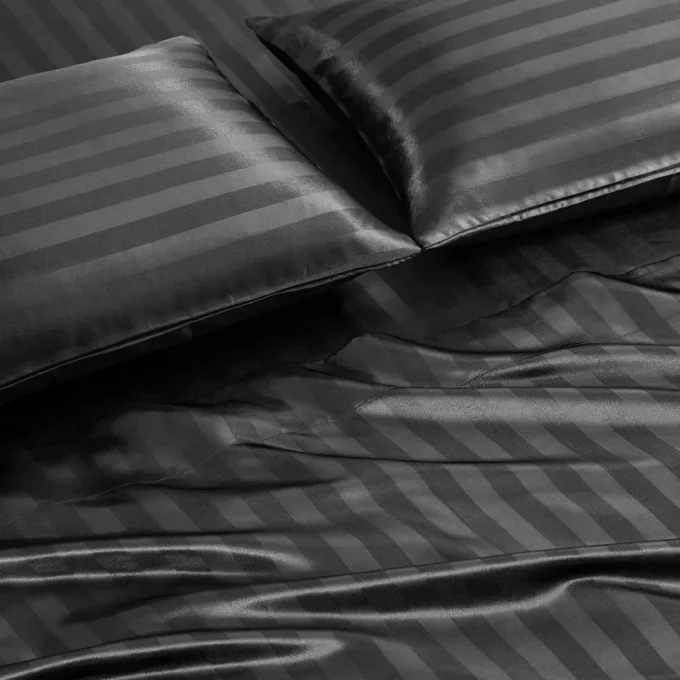 Damask Stripe Satin Sheet Set Damask Stripe Satin Sheet Set