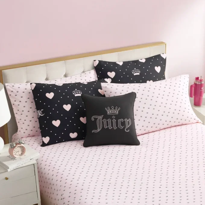 Diamond Hearts Black Comforter Bed in a Bag Bedding Set Diamond Hearts Black Comforter Bed in a Bag Bedding Set