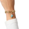 Double Chain Bracelet with Blue Dog Charm Double Chain Bracelet with Blue Dog Charm