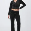 Embossed Velour Corset Hoodie Embossed Velour Corset Hoodie