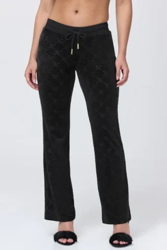 Embossed Velour Track Pants