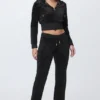 Embossed Velour Track Pants