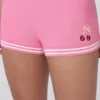 Embroidered Tipped Sweater Shorts Embroidered Tipped Sweater Shorts