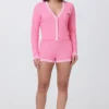 Embroidered Tipped Sweater Shorts Embroidered Tipped Sweater Shorts