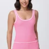 Embroidered Tipped Tank Top Embroidered Tipped Tank Top