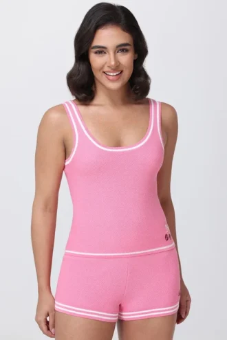 Embroidered Tipped Tank Top