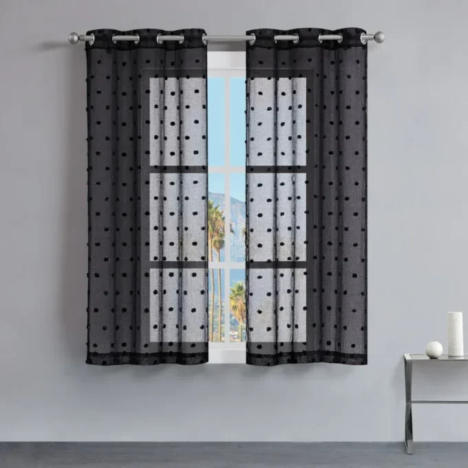 Evelyn Polka Dot Sheer Curtains Evelyn Polka Dot Sheer Curtains