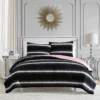 Faux Fur Ombre Stripe Comforter Set Faux Fur Ombre Stripe Comforter Set