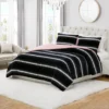 Faux Fur Ombre Stripe Comforter Set Faux Fur Ombre Stripe Comforter Set